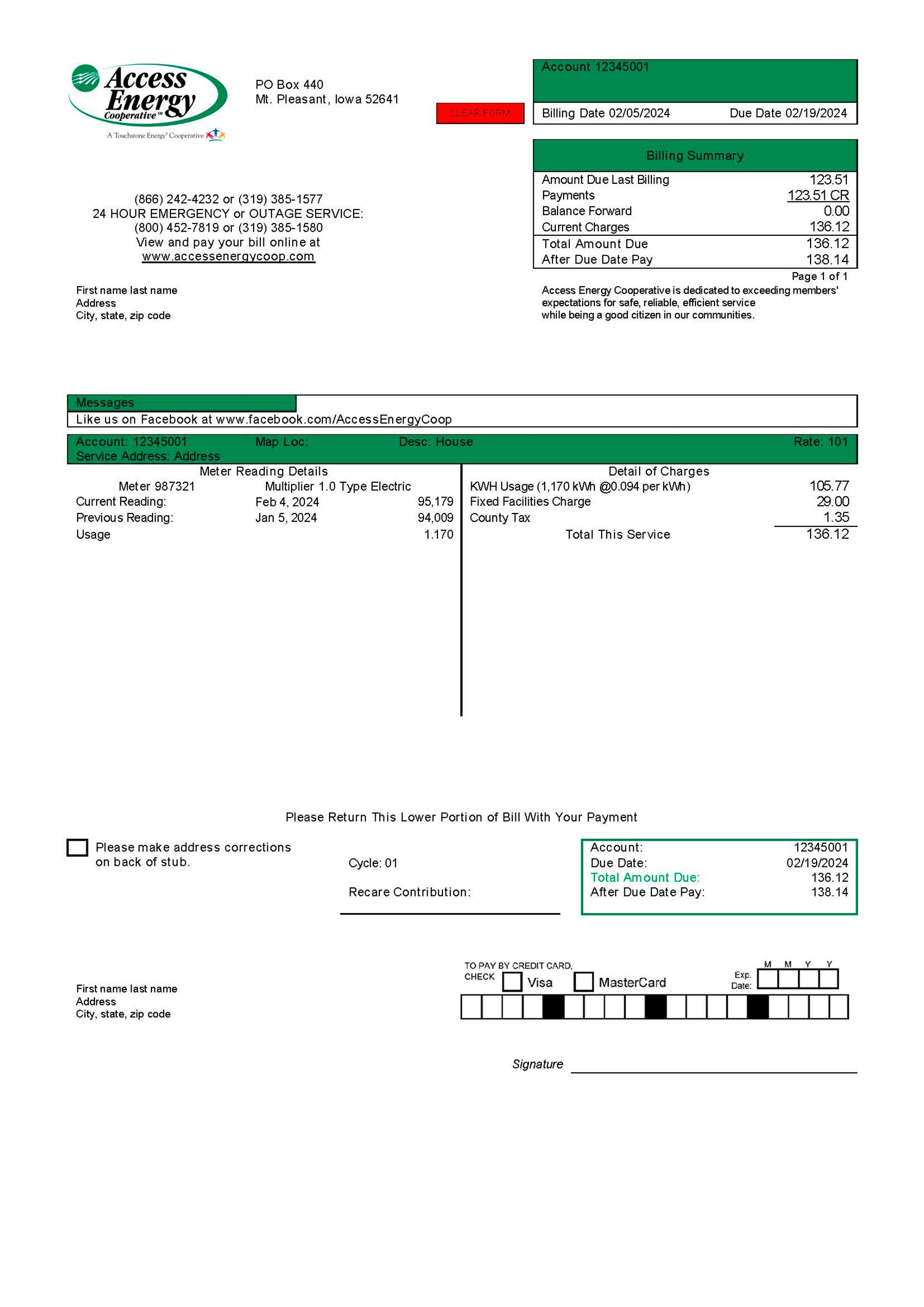 Iowa {State} {Provider} A4 utility template – download and edit easily