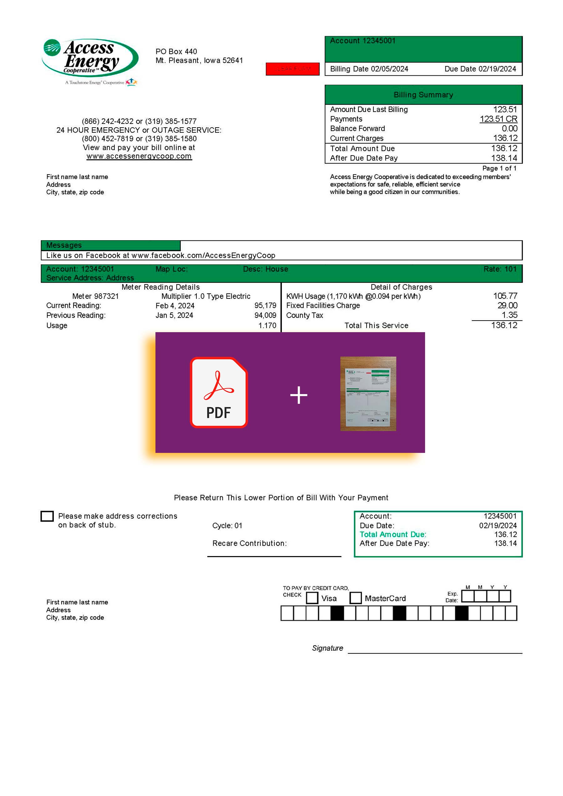 Iowa Verified {State} {Provider} statement – PDF with visual watermark