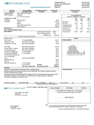 North Shore Gas {State} {Provider} A4 utility template – download and edit easily