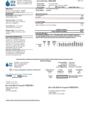 Clean layout of {Provider} {utility type} bill – editable {State} version