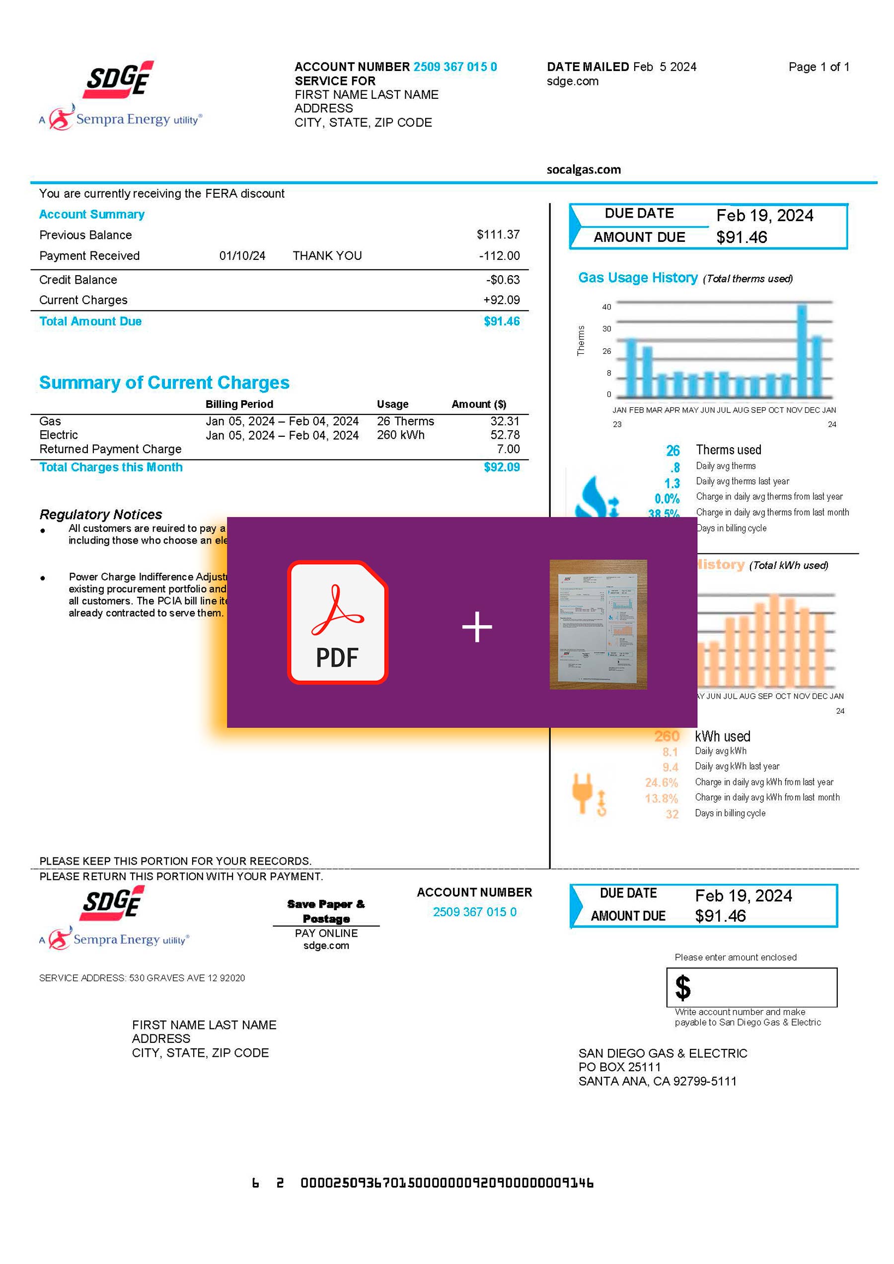 California {State} {Provider} utility file with verification stamp – ready to use