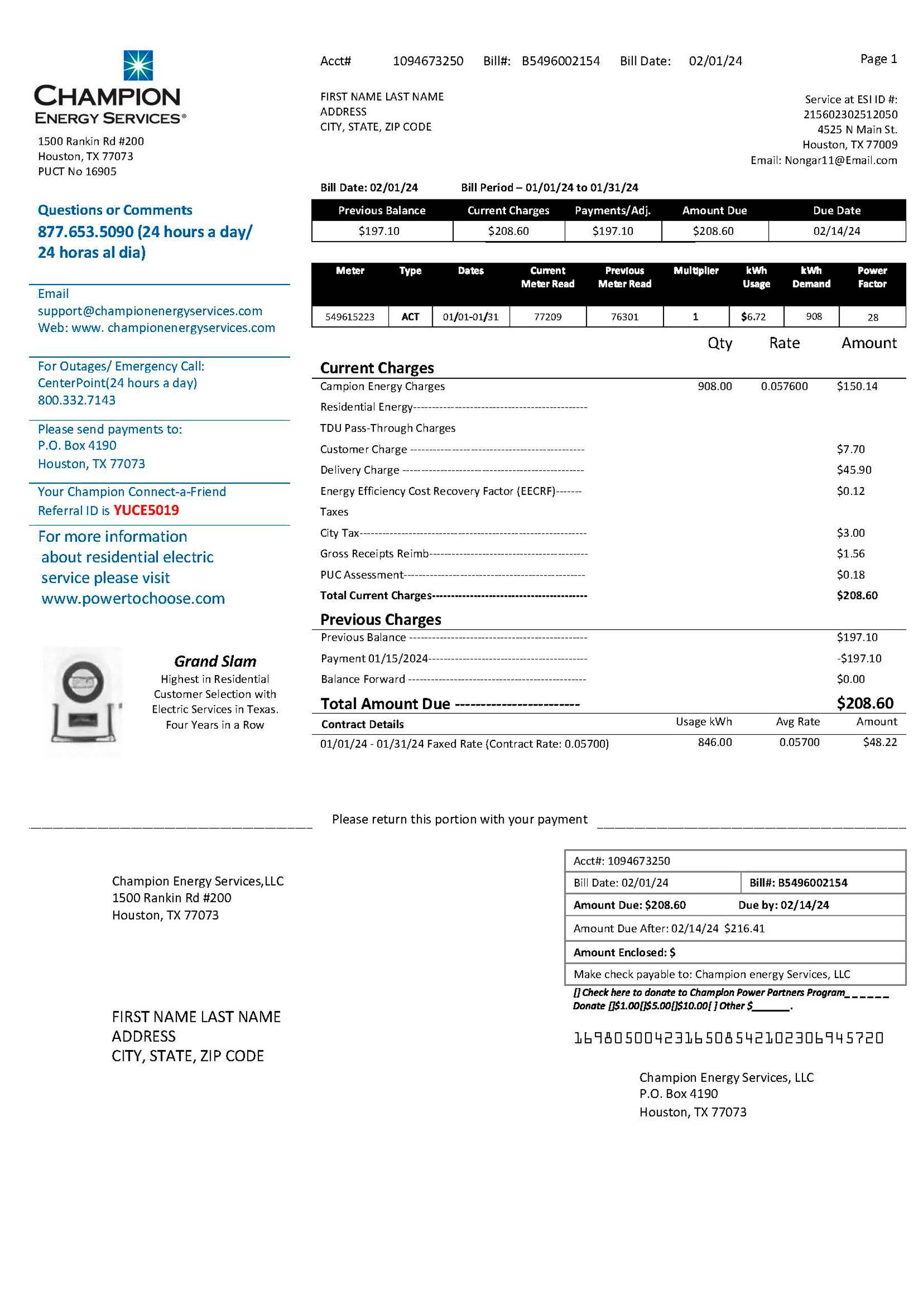 {State} Champion Energy Services A4 utility template – download and edit easily