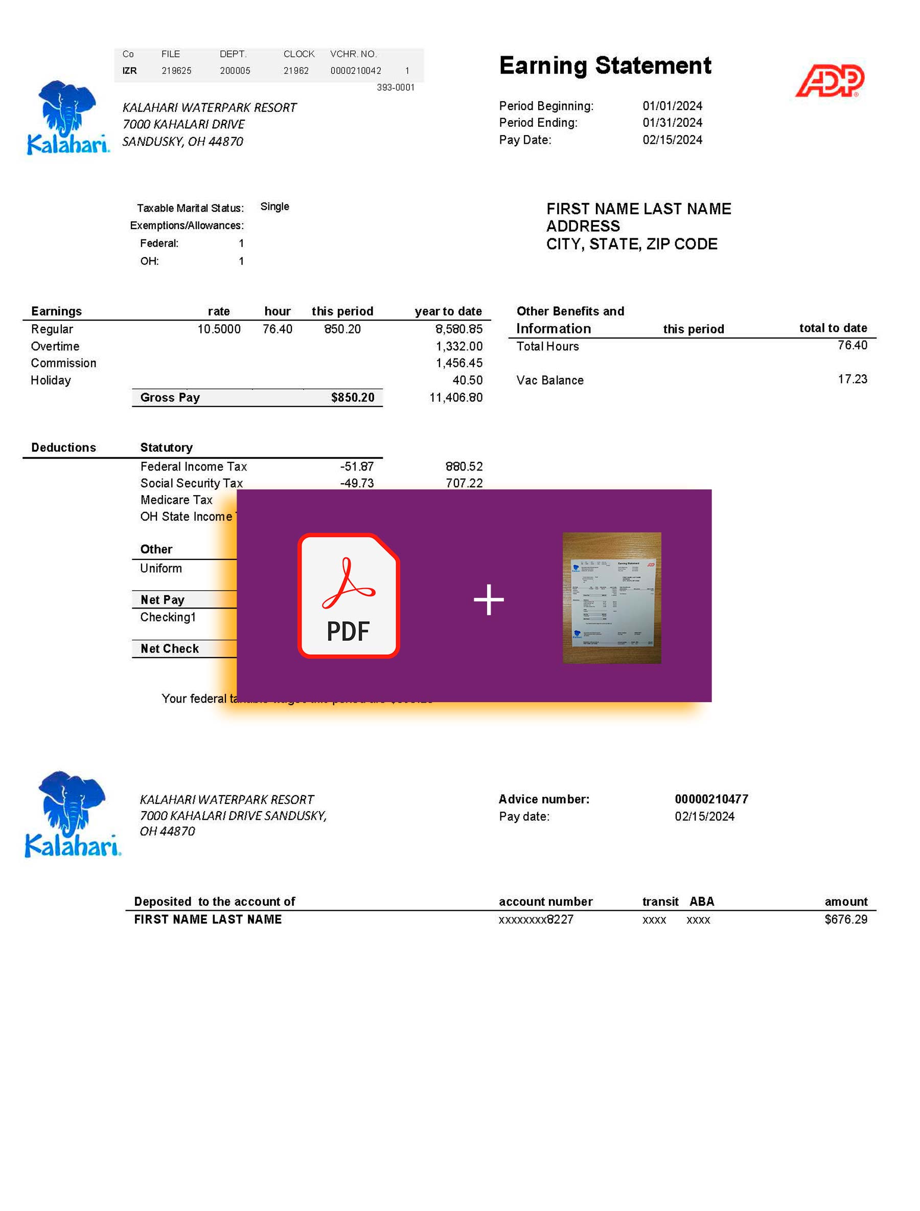 Downloadable {utility type} bill from {Provider}, {State} – banner included