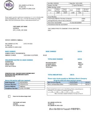 Pennsylvania {State} {Provider} A4 utility template – download and edit easily