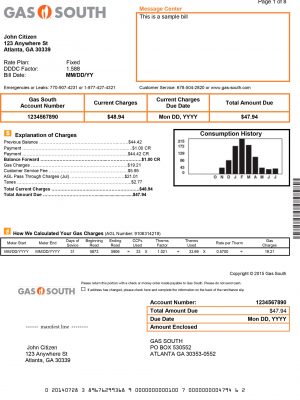 Gas South utility bill