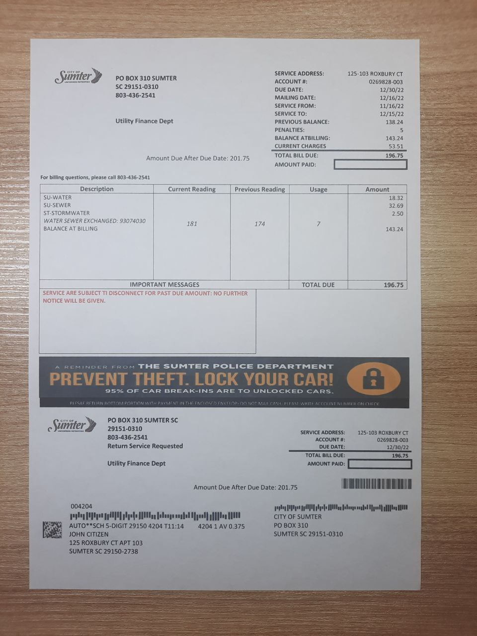utility bill proof of address
