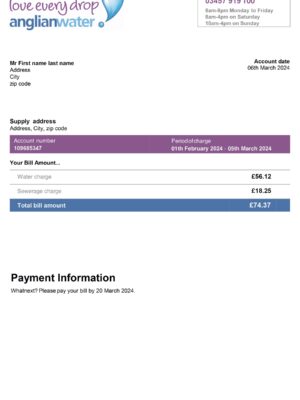 {State} Anglian Water A4 utility template – download and edit easily