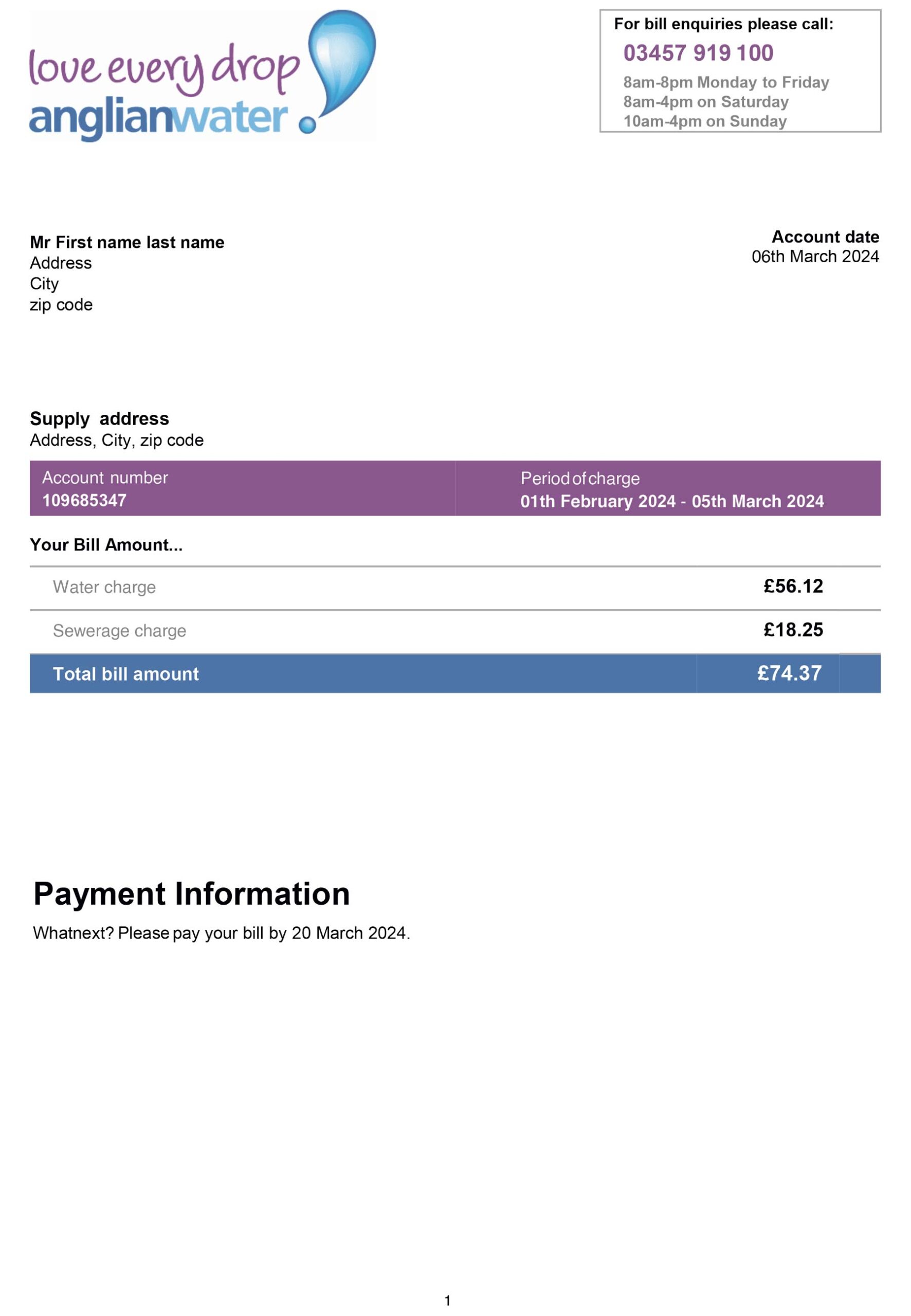 {State} Anglian Water A4 utility template – download and edit easily