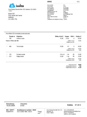 {State} Isolta A4 utility template – download and edit easily