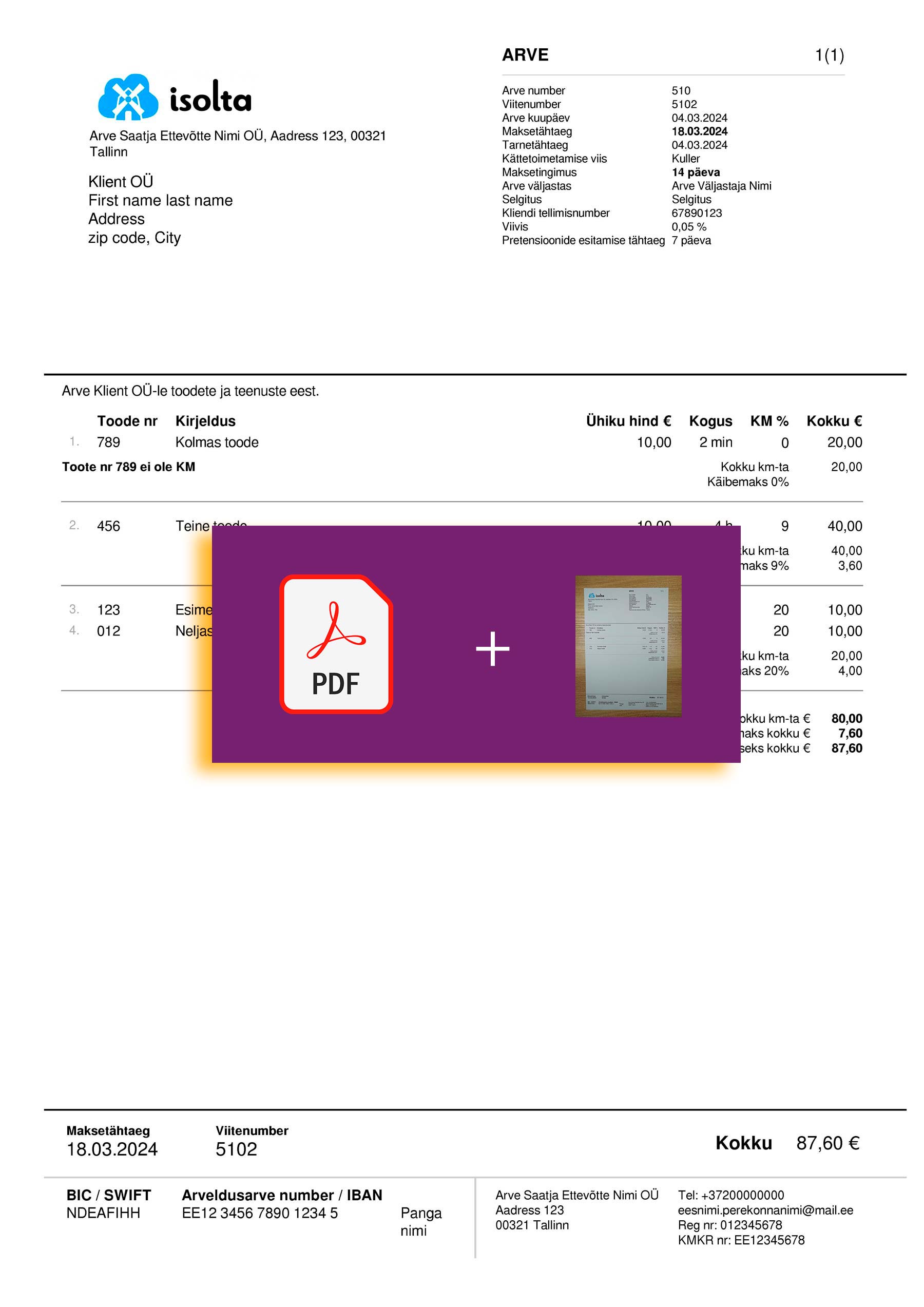 Verified {State} Isolta statement – PDF with visual watermark