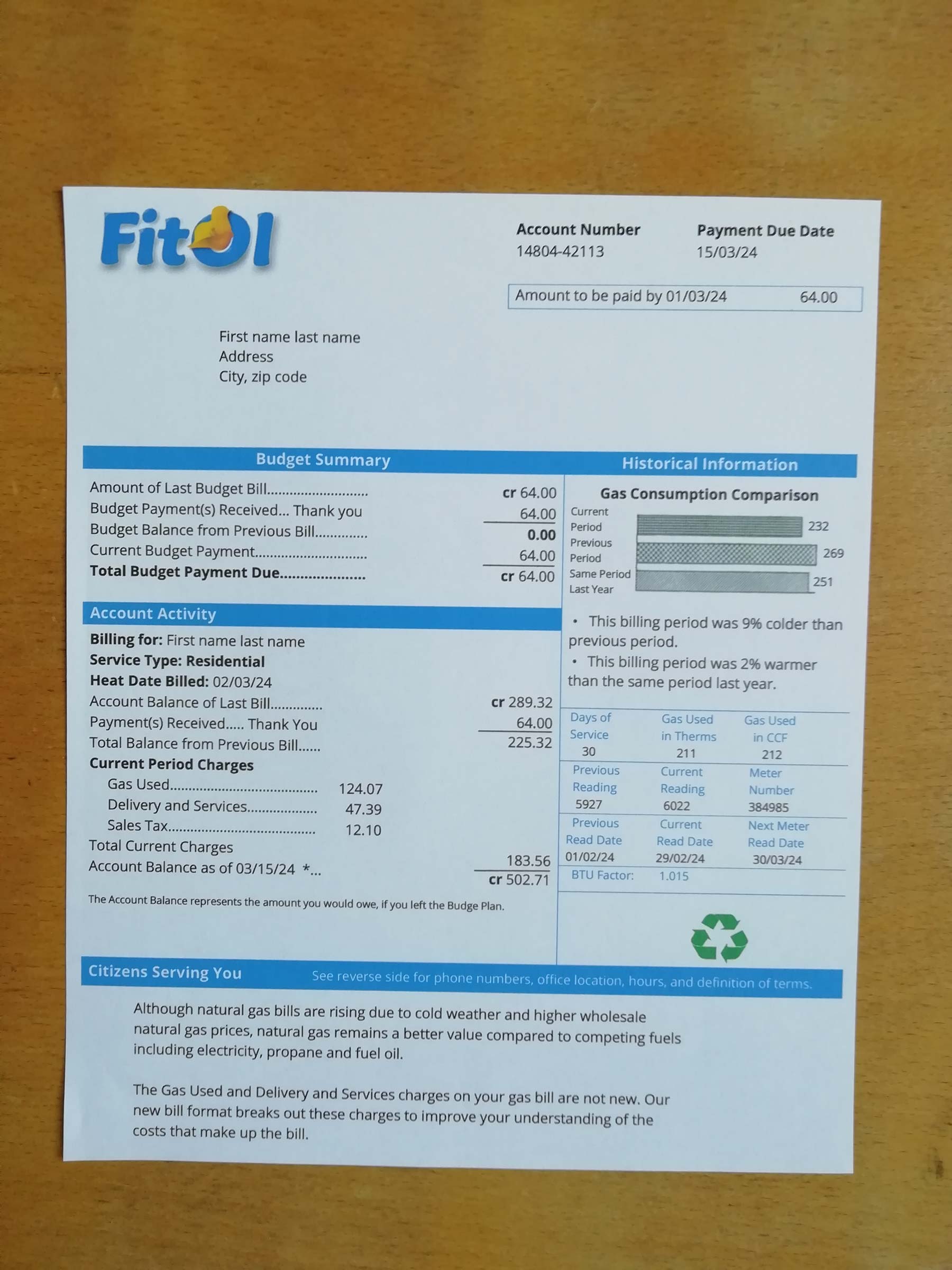 Real photo of Sweden Fitol bill – physical evidence for residence