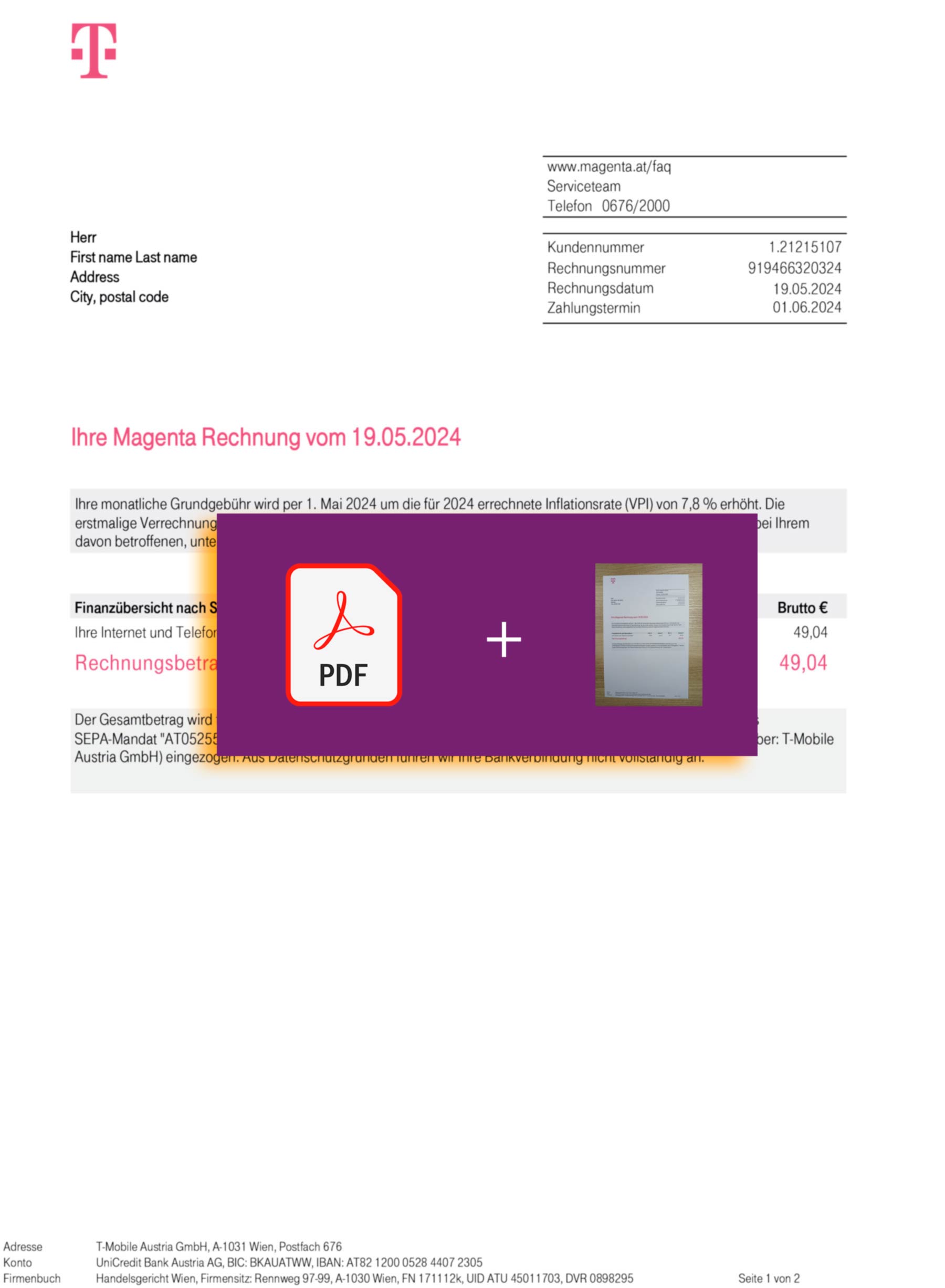 Verified {State} {Provider} statement – PDF with visual watermark