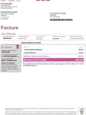 VOO belgium VOO utility bill from {State} – customizable PDF for address proof