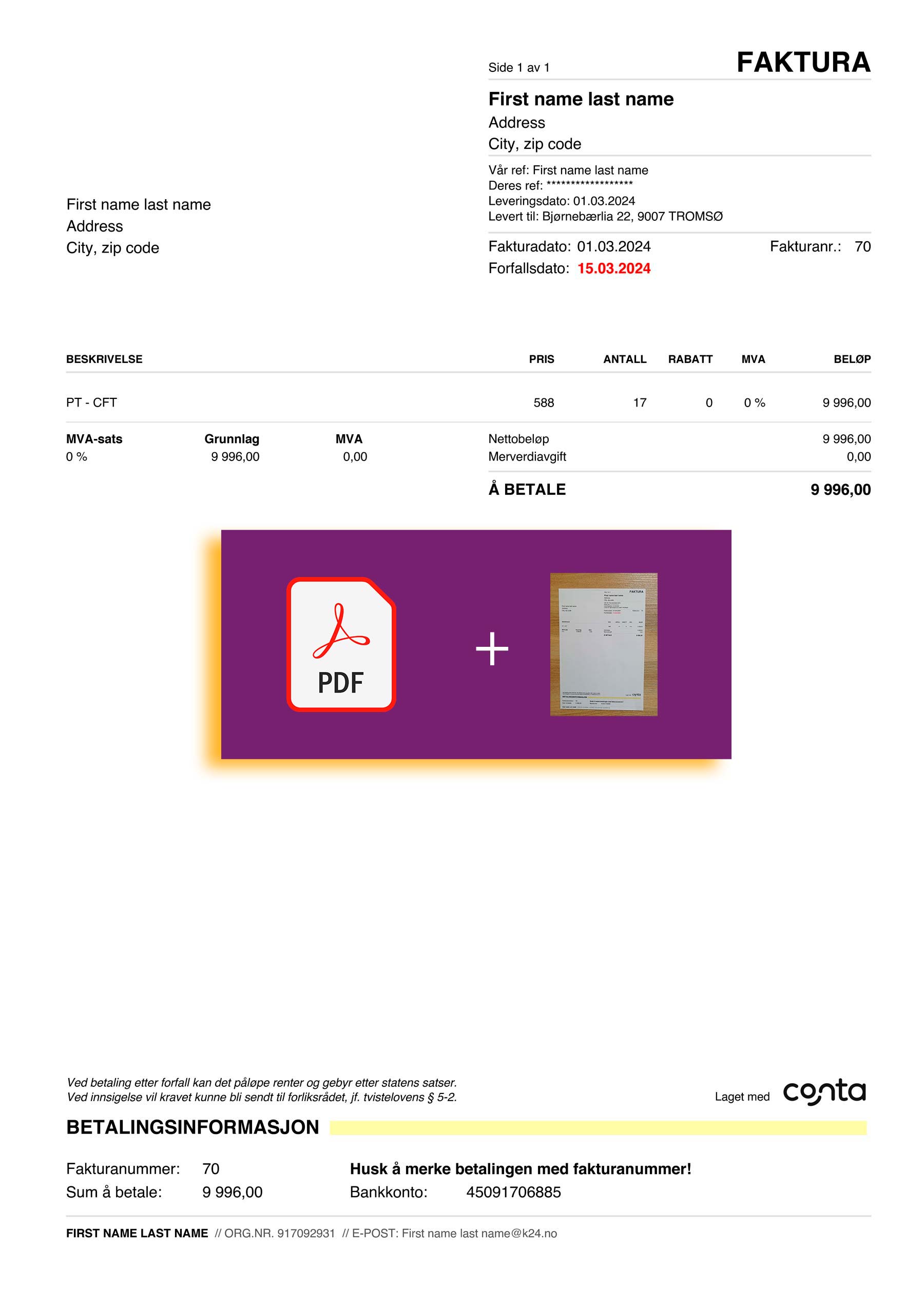 conta document for {State} – proof-of-address label applied