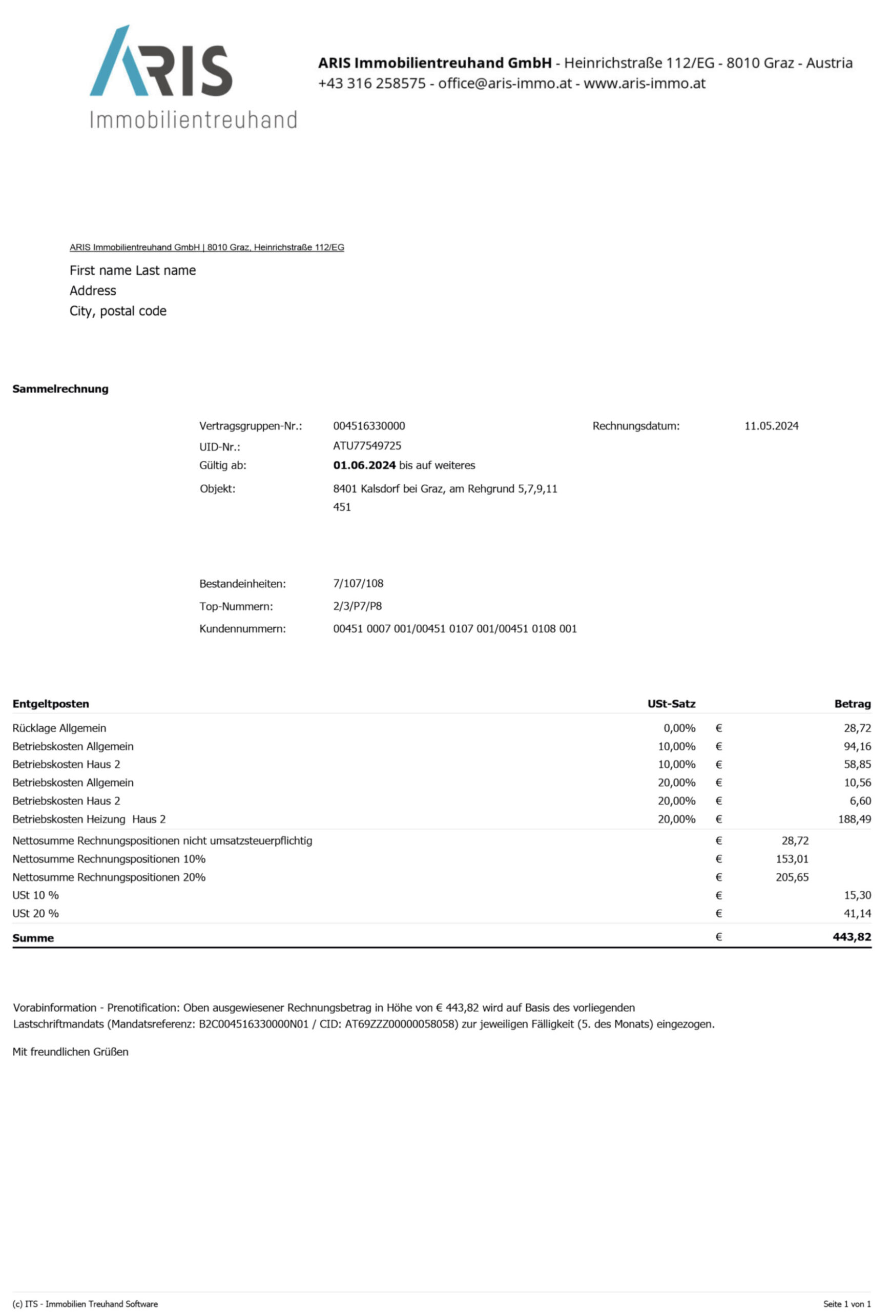 Editable {utility type} bill template – {State} {Provider} sample in PDF