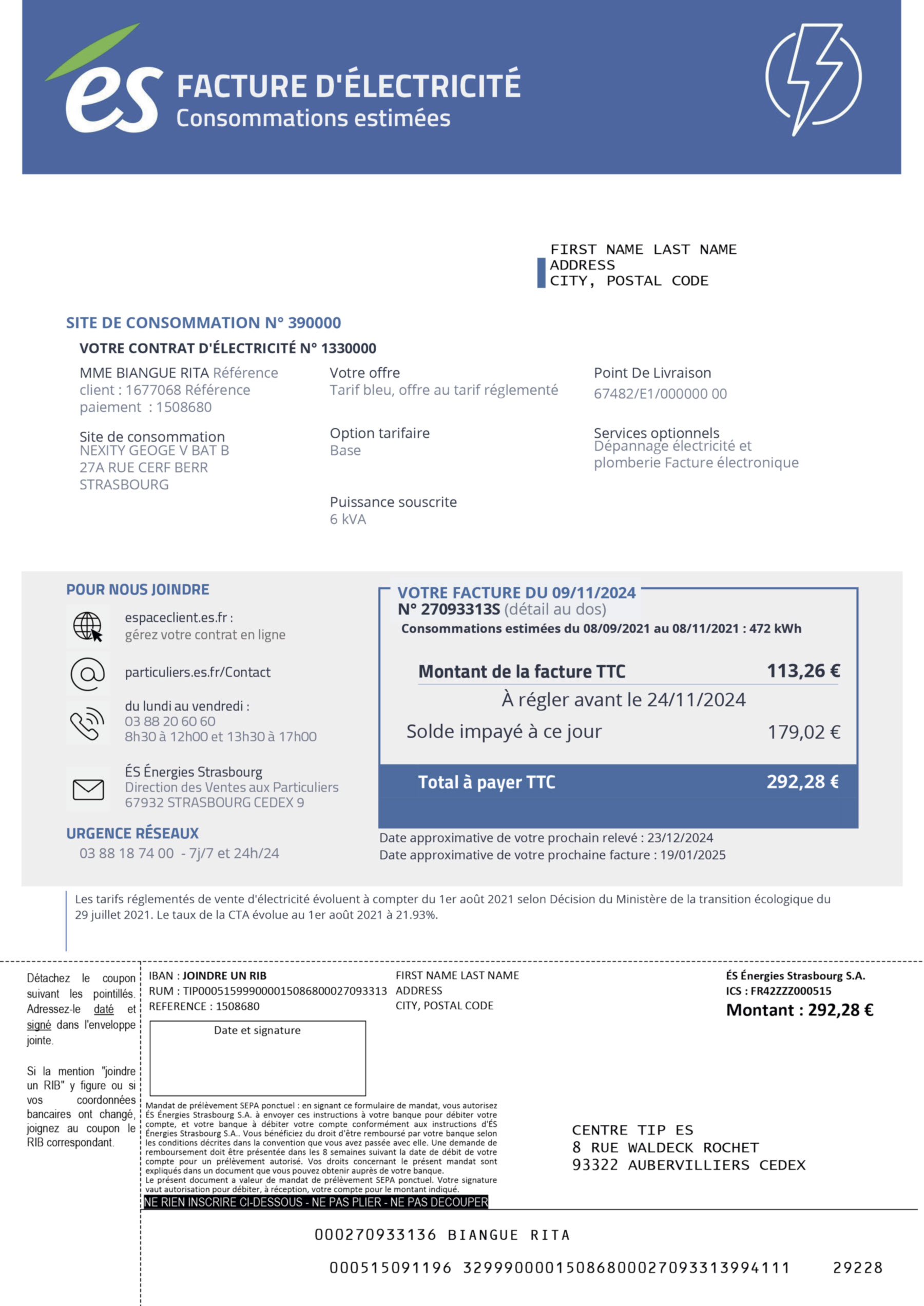 {State} {Provider} A4 utility template – download and edit easily