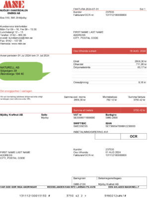 {Provider} utility bill from {State} – customizable PDF for address proof